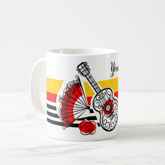 Espagnol Souvenirs Classic Stripe Nom tasse (Devant gauche)