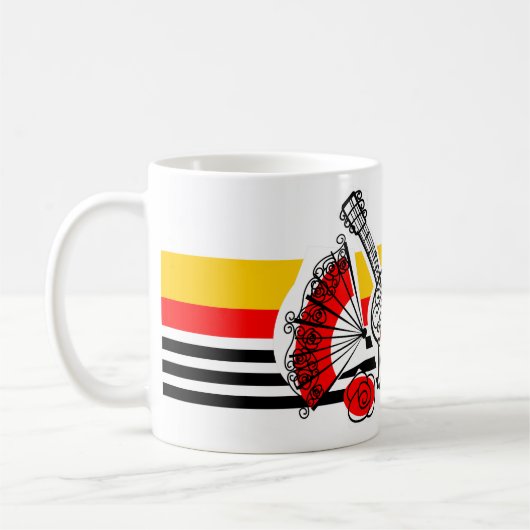 Espagnol Souvenirs Classic Stripe Nom tasse (Gauche)