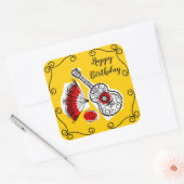 Espagnol Souvenirs Corners carré autocollant Anniv (Enveloppe)