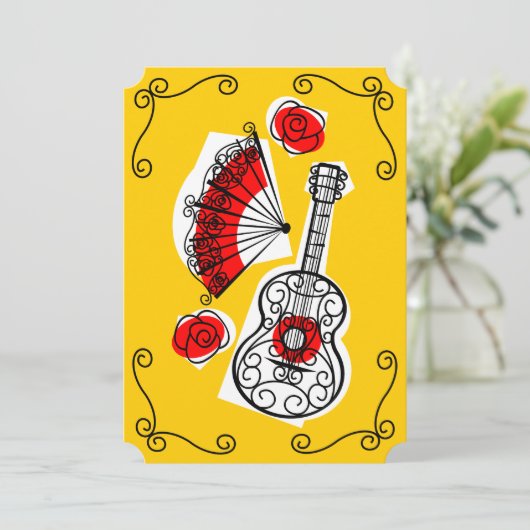 Espagnol Souvenirs Corners invitation verticale (Debout devant)