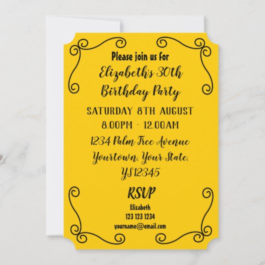 Espagnol Souvenirs Corners invitation verticale (Dos)