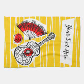 Espagnol Souvenirs Texte serviette de cuisine (Horizontal)