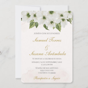Espagnol Vert Faire-part de mariage beige