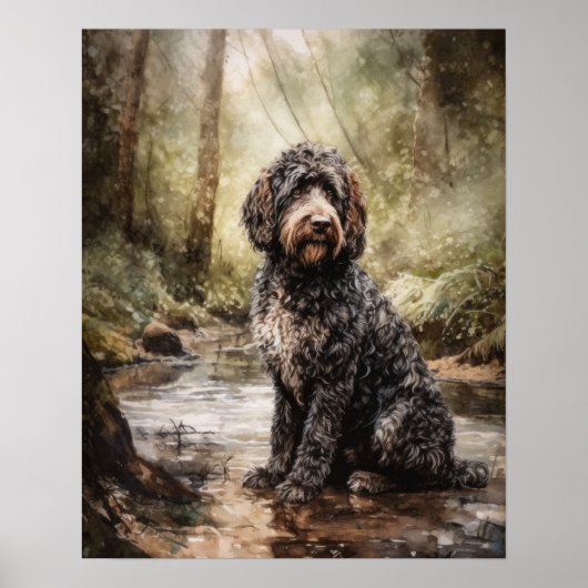Espagnol Water Dog Art Imprimer Poster (Devant)