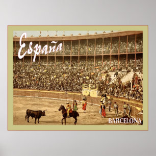 España ~ Barcelone ~ Poster Vintage voyage