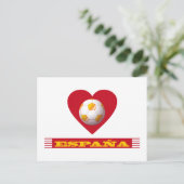 ESPAÑA Fútbol Corazón y Bufanda Brasil 2014 Briefkaart (Staand voorkant)