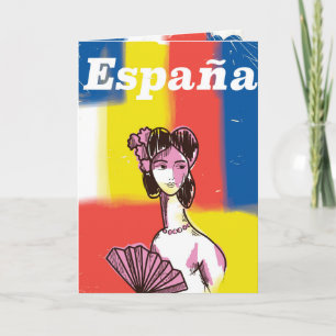 España vintage poster feestdagen kaart