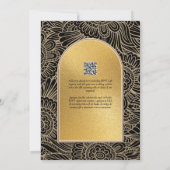 Espanol Invitación Boda Elegant Black Gold Wedding Kaart (Achterkant)