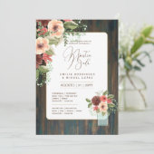 Espanol Invitación de Boda Floral Wedding Rustic I Kaart (Staand voorkant)