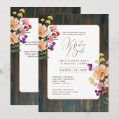 Espanol Invitación de Boda Floral Wedding Rustic I Kaart (Voorkant / Achterkant)