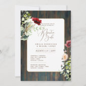 Espanol Invitación de Boda Floral Wedding Rustic I Kaart (Voorkant)