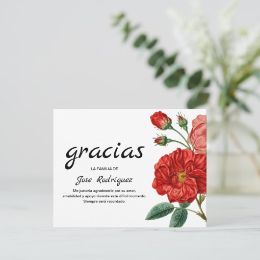 Espanol Merci | Fleur rouge (Debout devant)