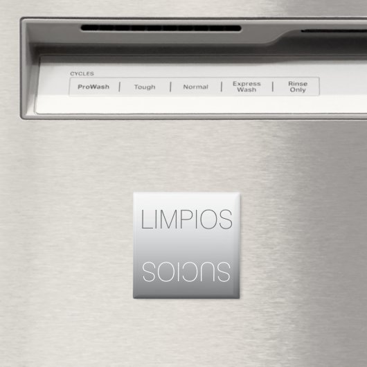 Español Modern Limpios Sucios Dishwasher Magneet (Insitu (Vaatwasser))