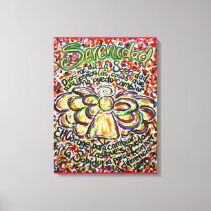 Español Serenity Prayer Angel Art Canvas Afdruk