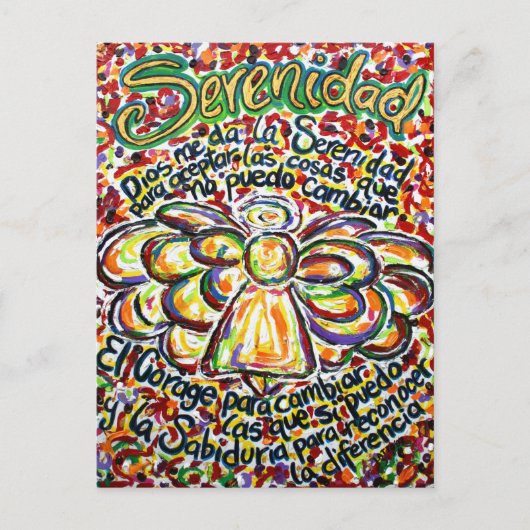 Español Serenity Prayer Angel Painting Briefkaarte Briefkaart (Voorkant)