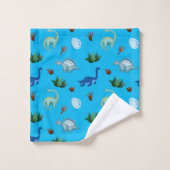 Espèces de dinosaures multiples en Arrière - plan  (Gant de toilette)