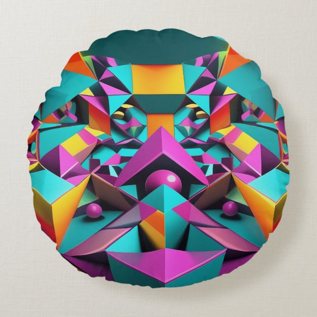 Espejismo Geométrico Rond Kussen (Voorkant)