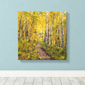 Espenbomen in de herfst canvas afdruk (Insitu (Houten vloer))