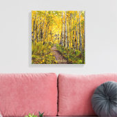 Espenbomen in de herfst canvas afdruk (Insitu (Woonkamer))