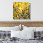 Espenbomen in de herfst canvas afdruk (Insitu (Slaapkamer))
