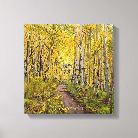 Espenbomen in de herfst canvas afdruk (Voorkant)