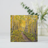 Espenbomen in de herfst kaart (Staand voorkant)