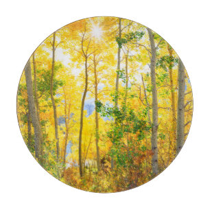 Espenbomen in de herfst Sierra Nevada-gebergte, Snijplank