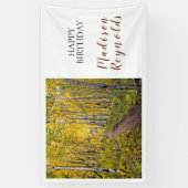 Espenbomen in het bos banner (Verticaal)