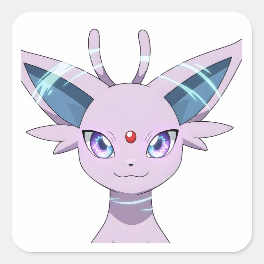 Espeon Evolution Paarse Psychische Pokémon Sticker (Voorkant)
