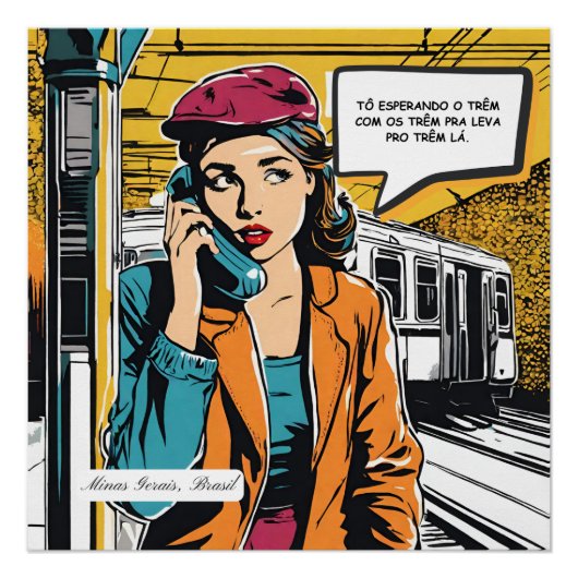 Esperando o Trêm - Minas Gerais, Brasil Perfect Poster (Voorkant)