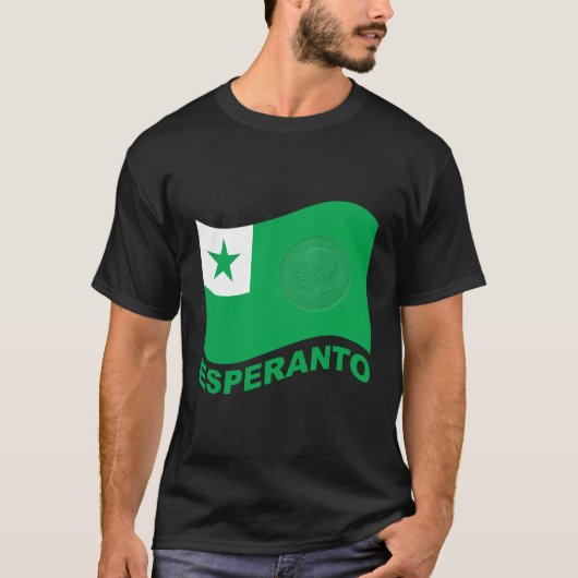 Esperanto flag+text en zamenhof; t-shirt (Voorkant)