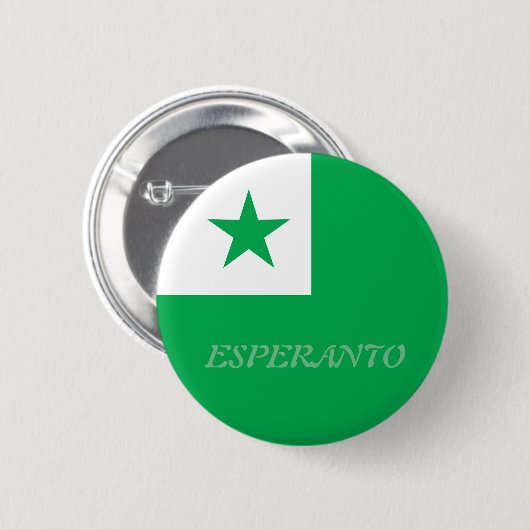 Esperanto flag+text, ronde button 5,7 cm (Voorkant /achterkant)