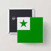 Esperanto Flag Vierkante Button 5,1 Cm (Voorkant /achterkant)