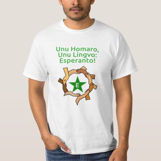 Esperanto mãos fundo incolor t-shirt (Voorkant)