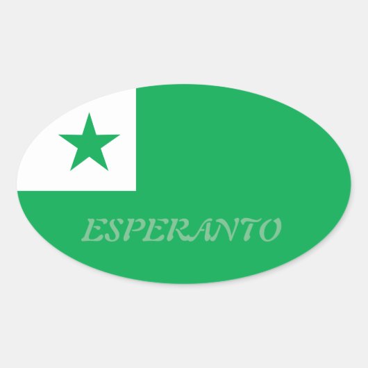 Esperanto Ovale Sticker (Voorkant)