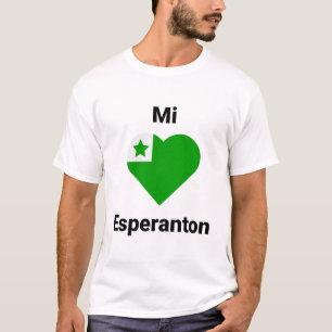 Esperanto t-shirt Mi amas Esperanton