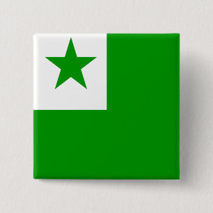 Esperanto Vlag van hoge kwaliteit Vierkante Button 5,1 Cm