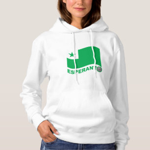 Esperanto wavy flag+text en zamenhof, hoodie
