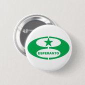 Esperantosymbool, Ronde Button 5,7 Cm (Voorkant /achterkant)