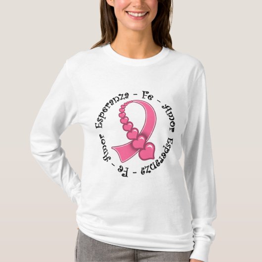 Esperanza Fe Amor Cancer de Mama T-shirt (Voorkant)