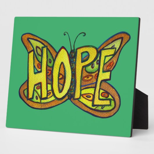 Espère Inspiration Papillon Peinture Plaque cadeau (Côté)