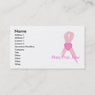 Espérons. Priez. Amour. Cartes de visite du cancer