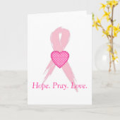 Espérons. Priez. Amour. Cartes de voeux pour le ca (Fleur jaune)