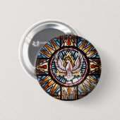 Espírito Santo vitral Ronde Button 5,7 Cm (Voorkant /achterkant)