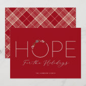 Espoir pour la carte de voeux des Fêtes (Devant / Derrière)