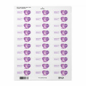 espoir ruban violet ~ étiquette de mailing (Feuille entière)