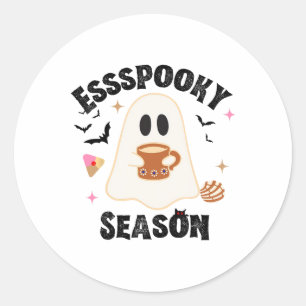 Espoky Seizoen Grappig Ghost Groovy Retro Hallowee Ronde Sticker