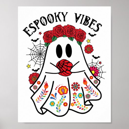 Espooky Vibes Halloween Ghost Mexicaanse Concha Sp Poster (Voorkant)