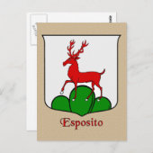Esposito Family Heraldic Shield Briefkaart (Voorkant / Achterkant)