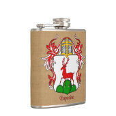 Esposito Heraldisch Schild met Helm en Mantel Heupfles (Rechts)